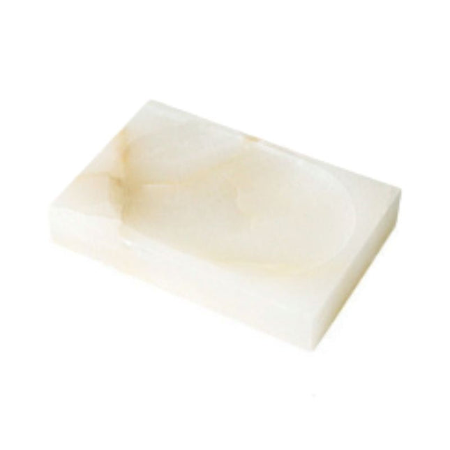 Rektangulær sæbeholder i hvid marmor