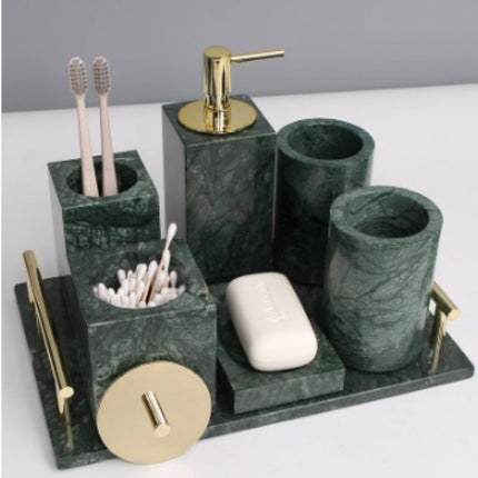 Sæbeholder i naturlig grøn marmor