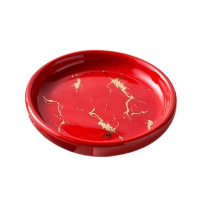 Rund sæbeskål med sort marmorlook