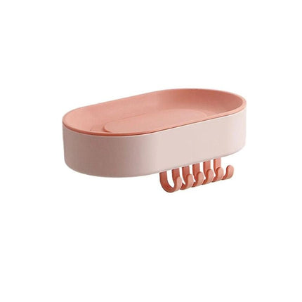 Vægmonteret sæbeholder med praktiske kroge