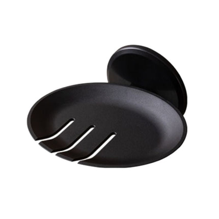 Vægmonteret rund sæbeskål i sort design