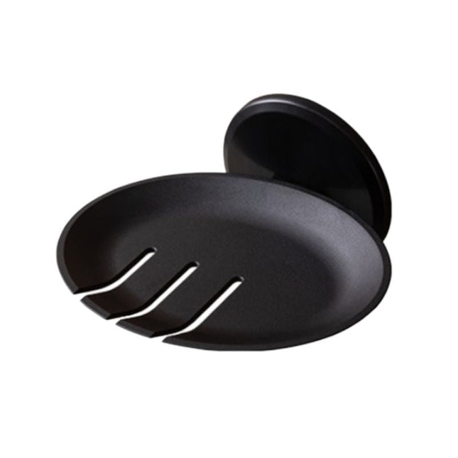 Vægmonteret rund sæbeskål i sort design