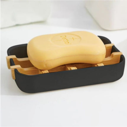 Sort sæbeskål med bambus gitter