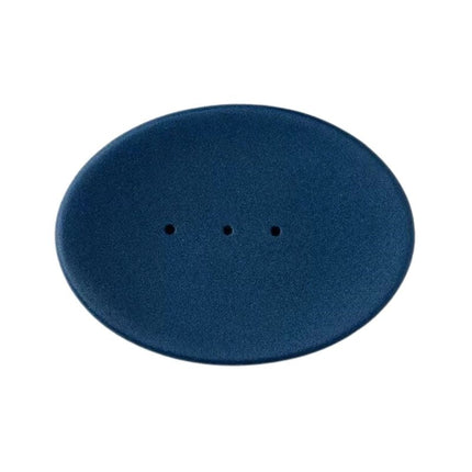 Oval hvid keramik sæbeskål med dræn