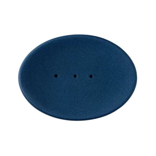 Oval hvid keramik sæbeskål med dræn