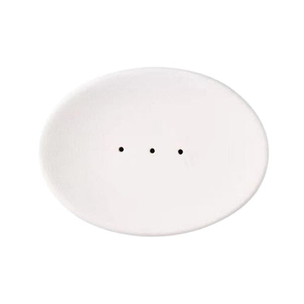 Oval hvid keramik sæbeskål med dræn