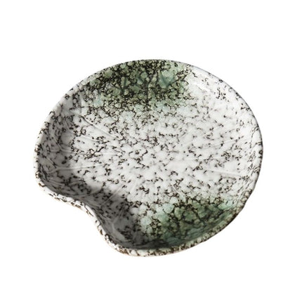 Keramisk sæbeskål med plettet glasur