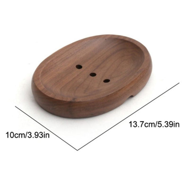 Oval sæbeholder i naturligt træ