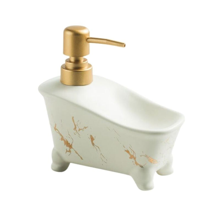 Sæbedispenser formet som badekar i keramik