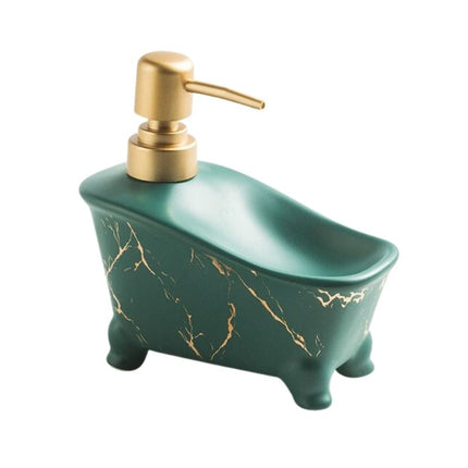 Sæbedispenser formet som badekar i keramik