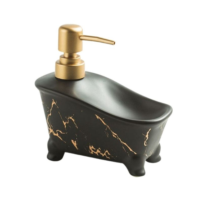 Sæbedispenser formet som badekar i keramik