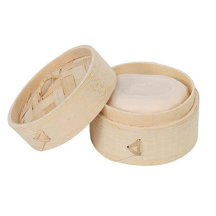 Rund håndlavet sæbeholder i bambus